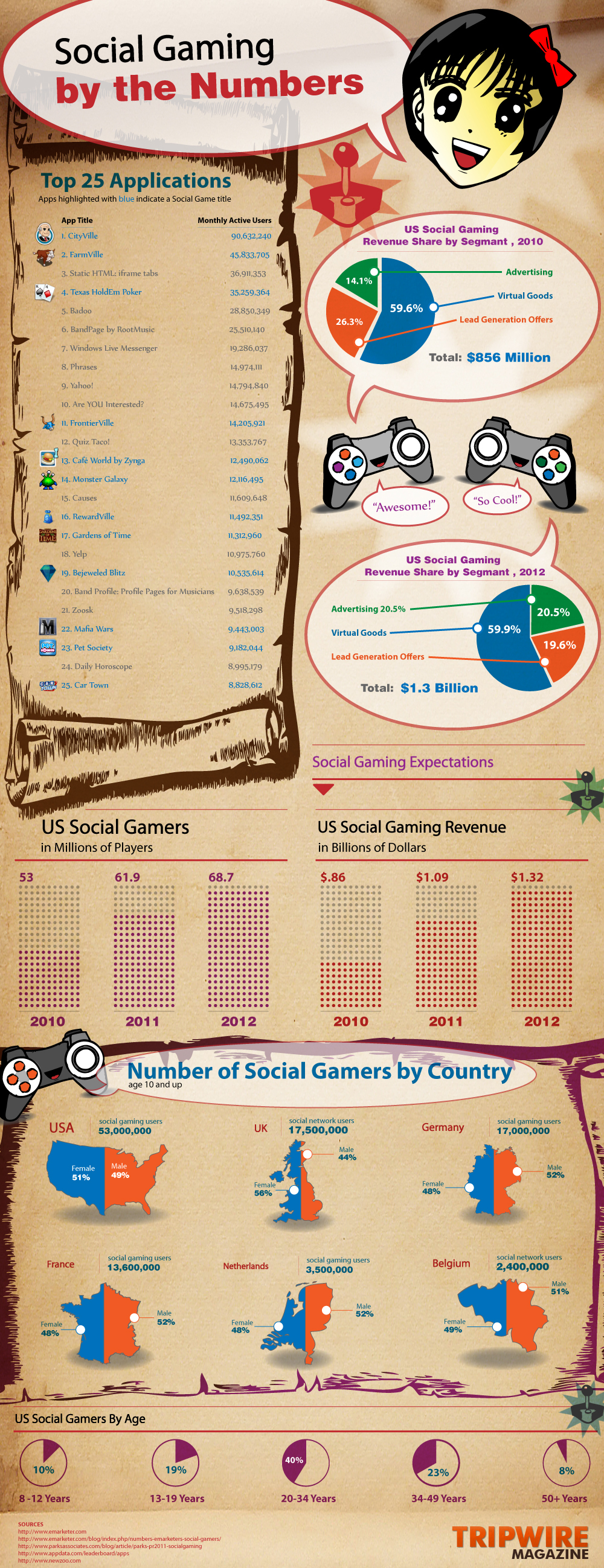 Social Gaming by the Numbers Infographic